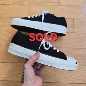 vintage 80's | Jack Purcell black canvas made in USA low-top sneakers | WMS 7